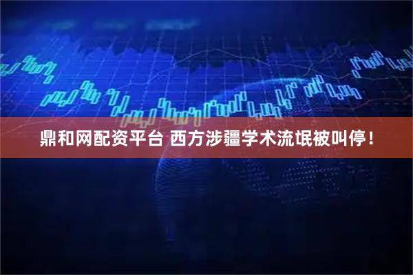 鼎和网配资平台 西方涉疆学术流氓被叫停！